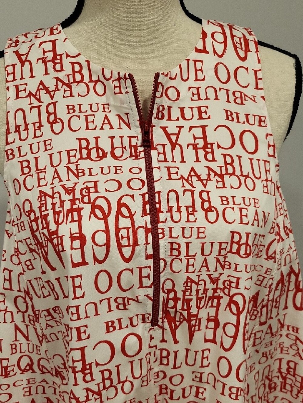 Anthropologie White Mini Dress with Rust Red Text Print - Picture 5 of 9